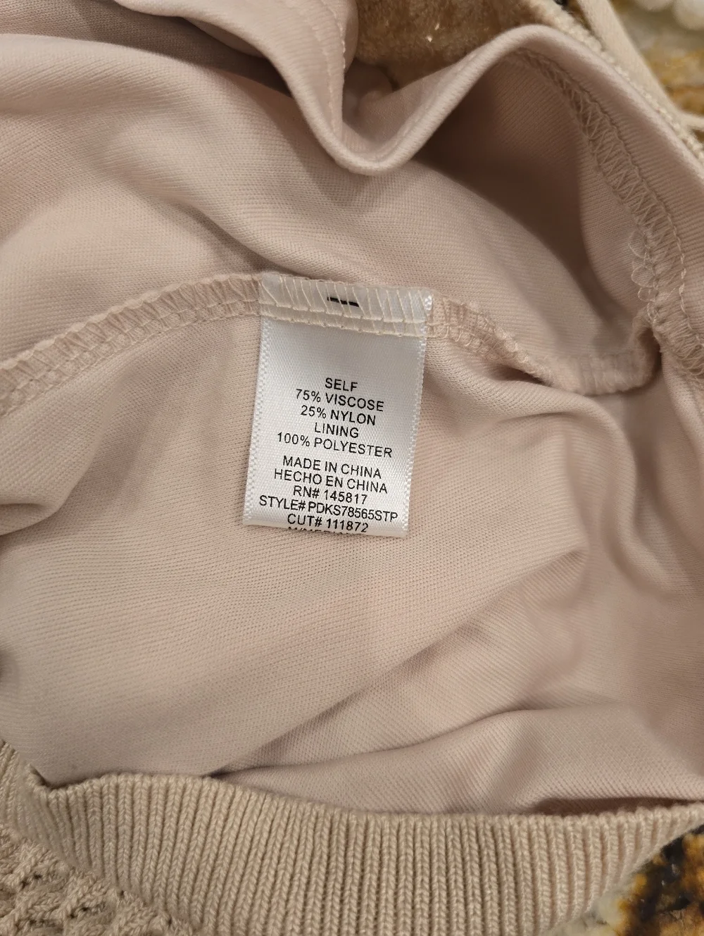 Privy Waffle Knit Mini Dress Tan Size M - Picture 6 of 6